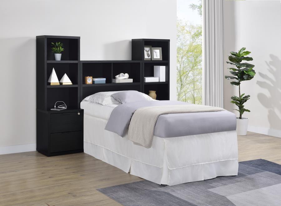 Modal Additional Images for Westpark 49-inch Twin Bookcase Headboard Black