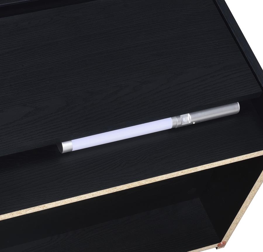 Westpark 2-drawer Nightstand LED Lights and USB Black