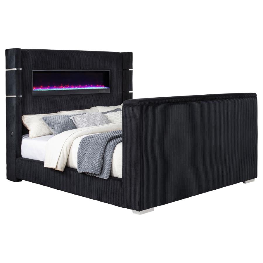 (image for) Tisdall California King Flame Visualizer TV Bed Black
