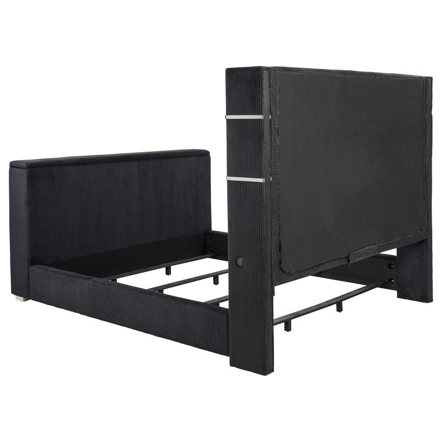 Tisdall California King Flame Visualizer TV Bed Black