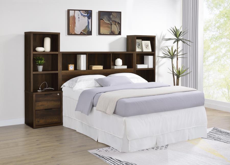 (image for) Westpark 3-piece Queen Bedroom Set Bookcase Headboard Pine