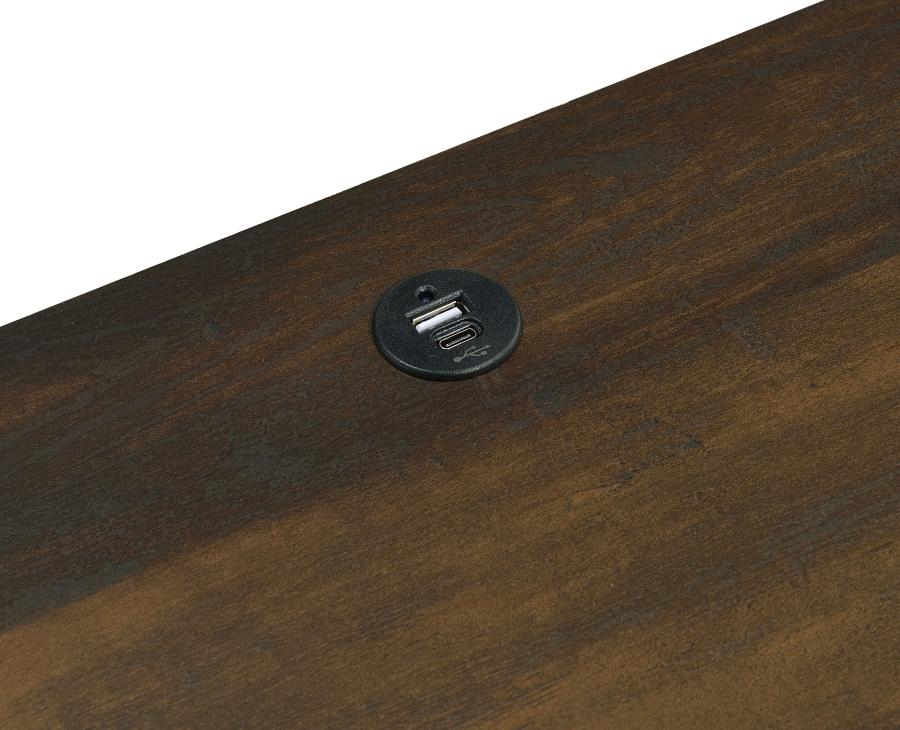 Westpark 2-drawer Nightstand LED Lights and USB Dark Pine
