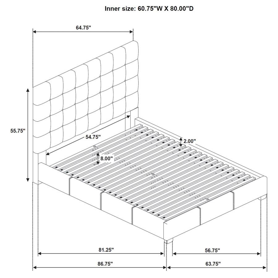 Modal Additional Images for Medley Genuine Leather Queen Panel Platform Bed Tan