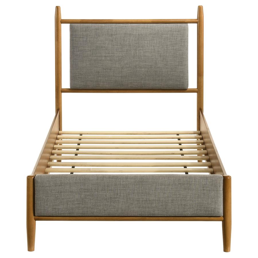 Mason 46-inch Twin Panel Platform Bed Grey and Light Brown