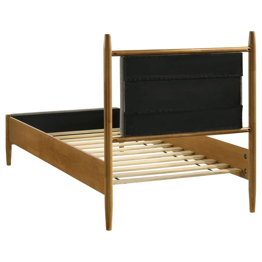 Mason 46-inch Twin Panel Platform Bed Grey and Light Brown