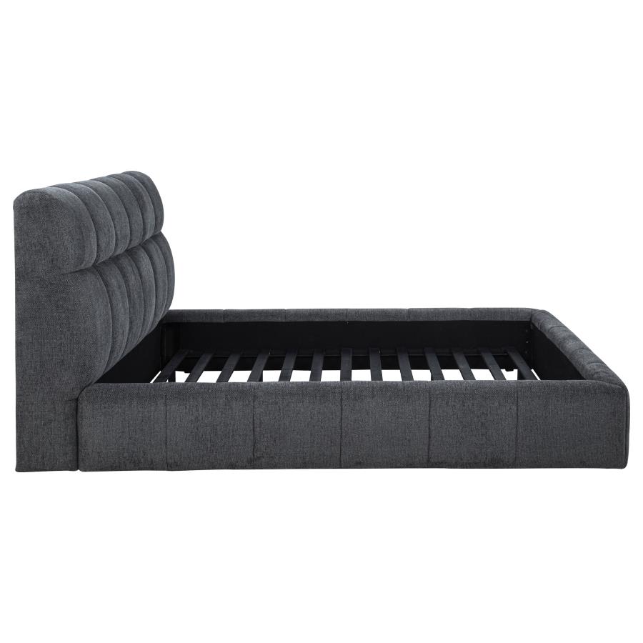 Nollet 48-inch Upholstered Eastern King Platform Bed Grey