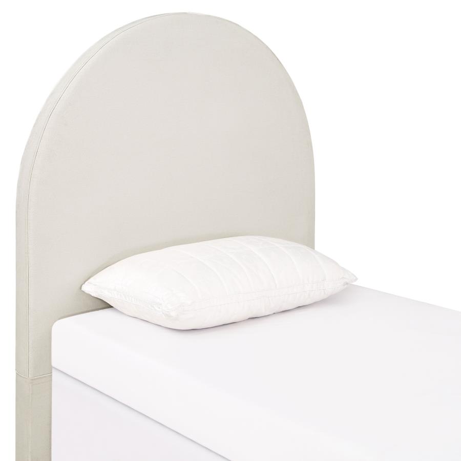 June Upholstered Twin Panel Headboard Ivory
