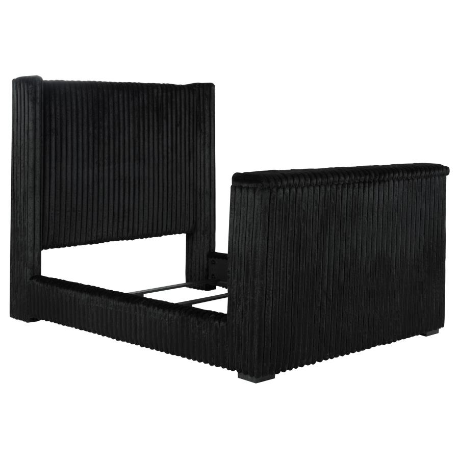 (image for) Centergrove Upholstered Queen Wingback TV Bed Black