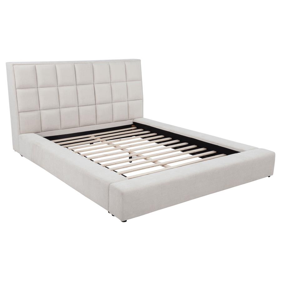 (image for) Dreux Upholstered Eastern King Panel Platform Bed Cream