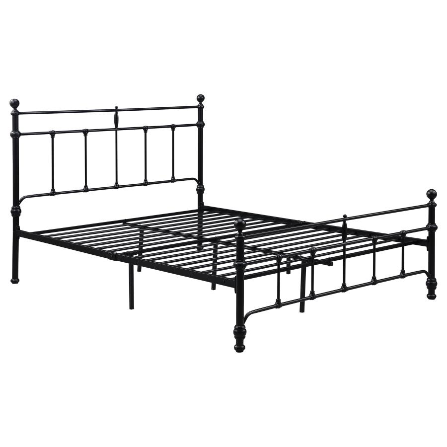 Novak 48-inch Metal Queen Open Frame Bed Matte Black (image for) Novak 48-inch Metal Queen Open Frame Bed Matte Black