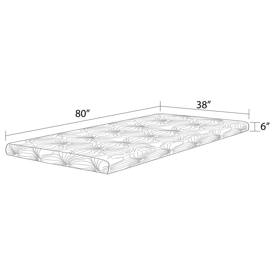 Modal Additional Images for Joseph 6" Twin Long Memory Foam Mattress White