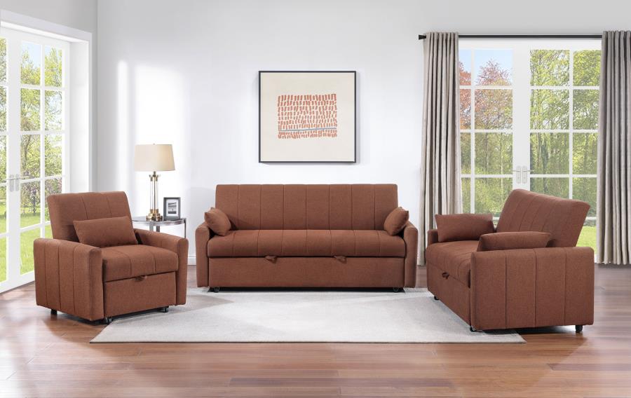 Modal Additional Images for Portland Boucle Upholstered Sleeper Sofa Bed Copper