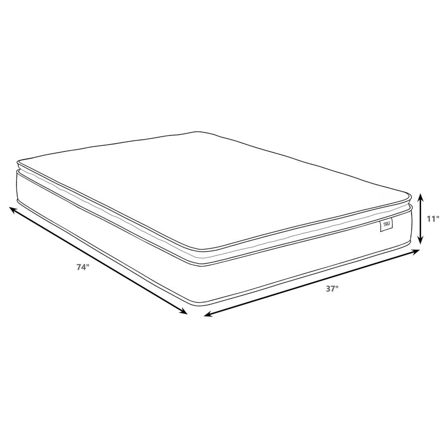 Modal Additional Images for Hayes 11-inch Twin Pillow Top Memory Foam Hybrid Mattress