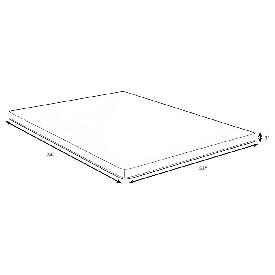 Modal Additional Images for Cascade 3-inch Full Cool Memory Foam Mattress Topper