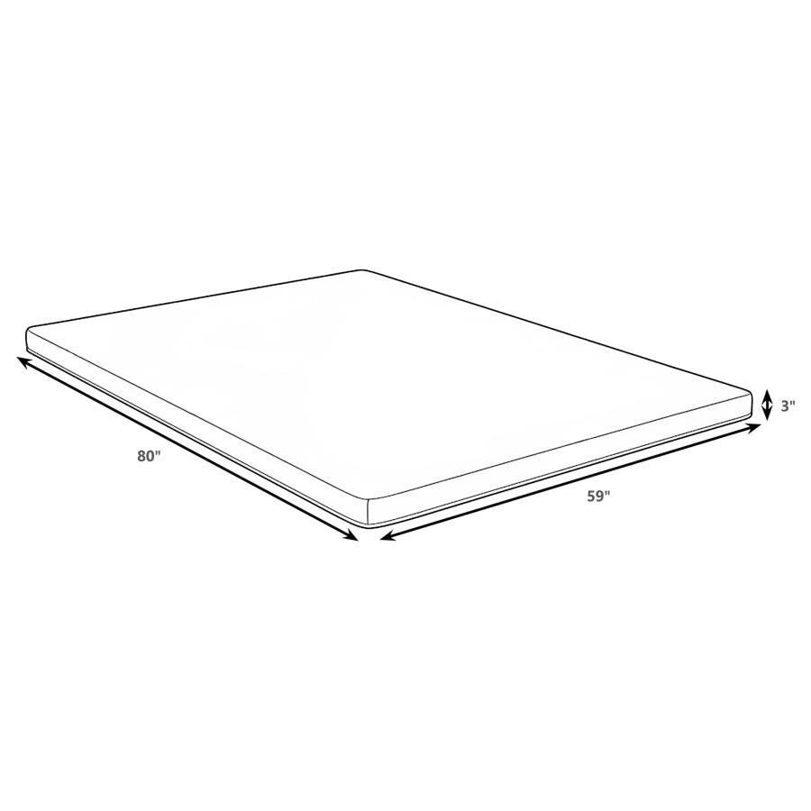 Modal Additional Images for Cascade 3-inch Queen Cool Memory Foam Mattress Topper