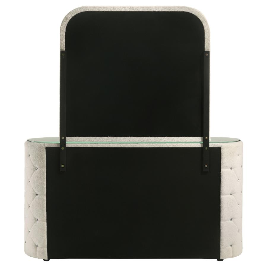 Sonya 6-drawer Upholstered Bedroom Dresser with Mirror Ivory
