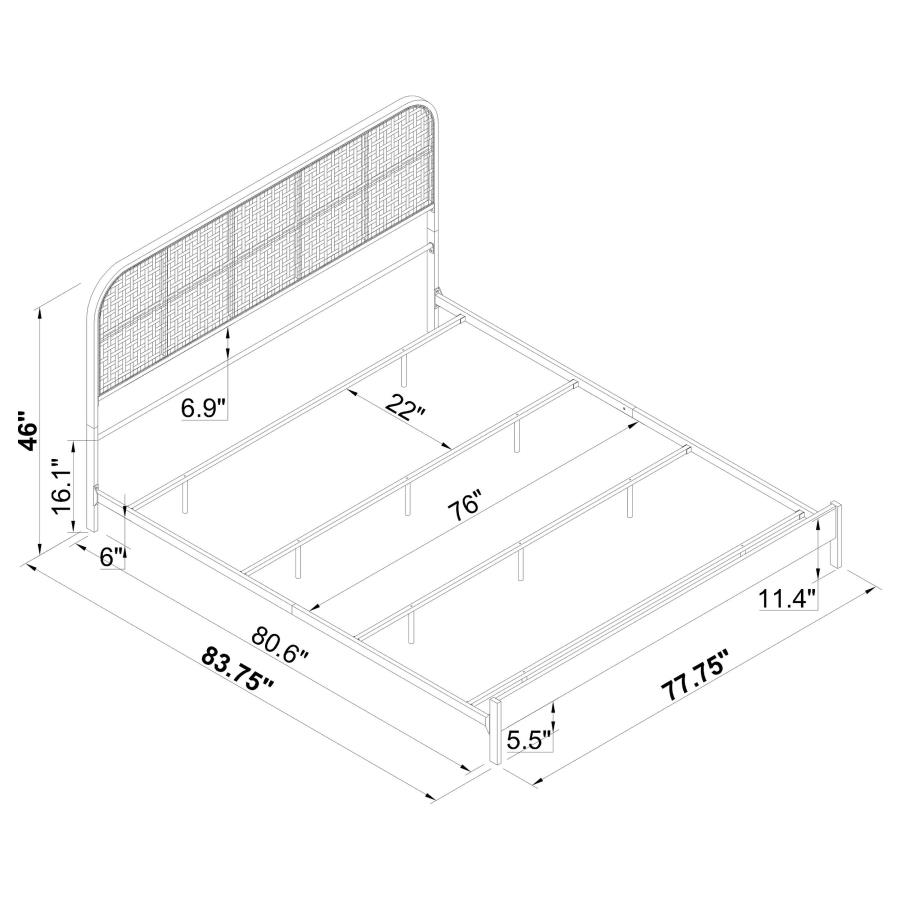 Modal Additional Images for Amherst Radio Weave Rattan Metal Eastern King Bed White