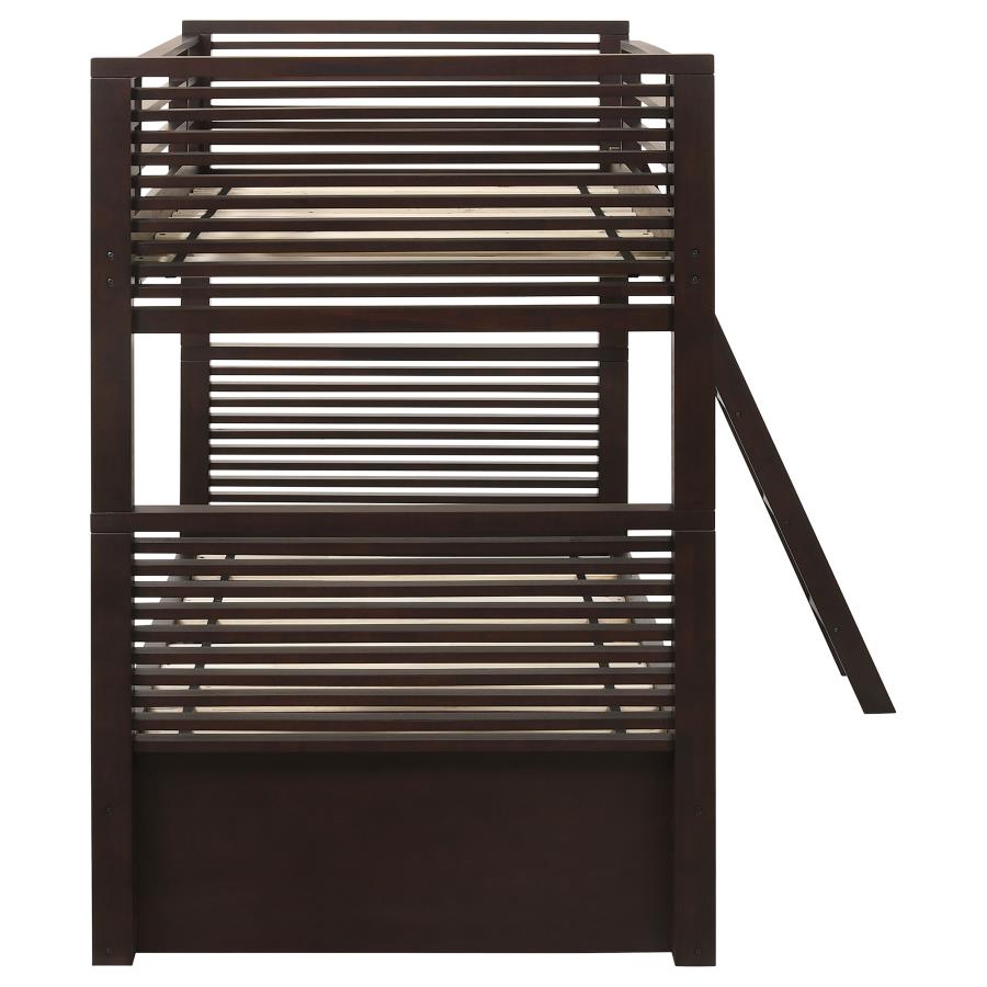 Oliver Wood Twin Over Twin Bunk Bed Java