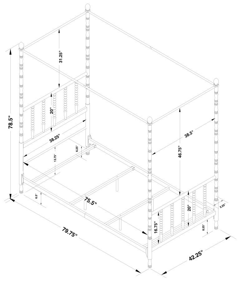 Modal Additional Images for Betony Twin Canopy Bed White