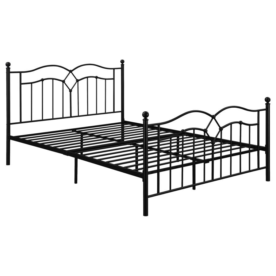 Klossen Metal Queen Open Frame Bed Black (image for) Klossen Metal Queen Open Frame Bed Black