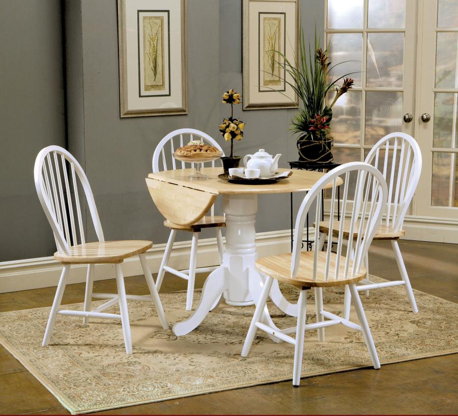 Modal Additional Images for Allison Round 40-inch Drop Leaf Extension Dining Table White