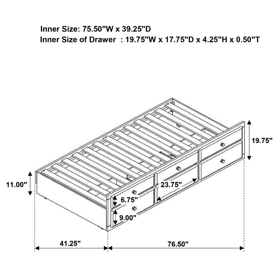 Modal Additional Images for Kensington Twin Over Twin Bunk Bed with Trundle Cappuccino