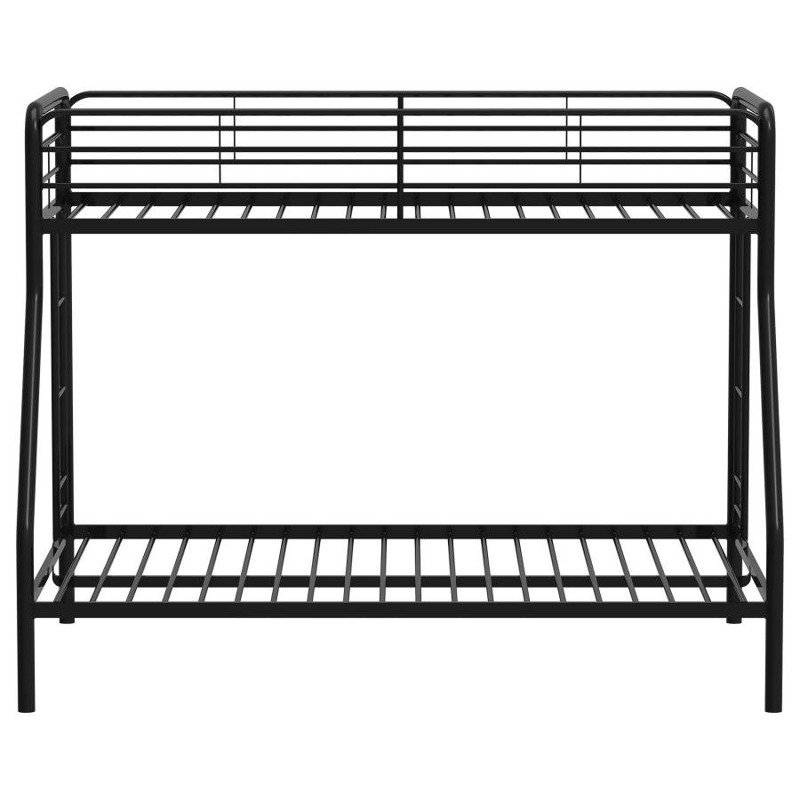 Carson Metal Twin Over Full Bunk Bed Glossy Black