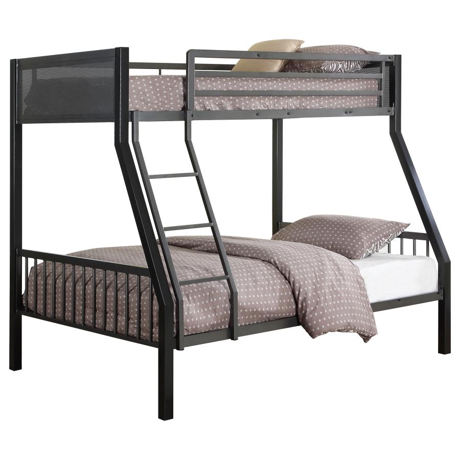 Meyers Metal Twin Over Full Bunk Bed Black (image for) Meyers Metal Twin Over Full Bunk Bed Black