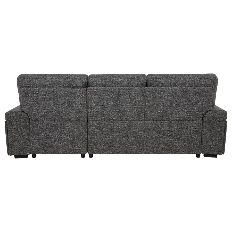 Demko Sleeper Sectional Sofa with Speaker and Storage Chaise Granite