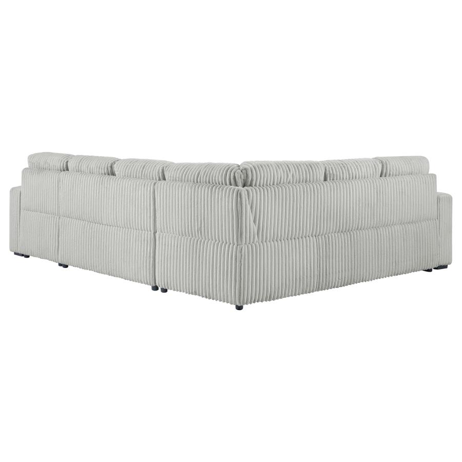 Devonshire Sleeper Sectional Sofa Storage Chaise Grey