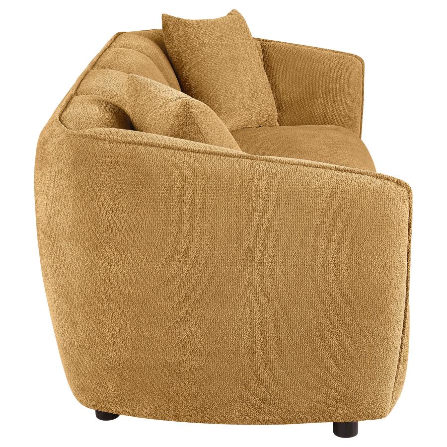 Aleisha Chenille Upholstered Sofa Mustard Yellow