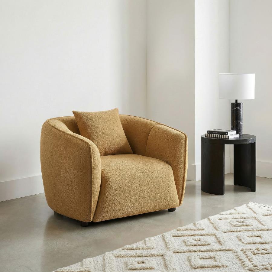 Aleisha Chenille Upholstered Accent Chair Mustard Yellow