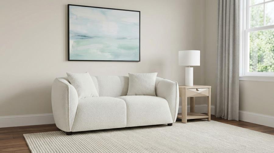Aleisha Chenille Upholstered Loveseat Ivory