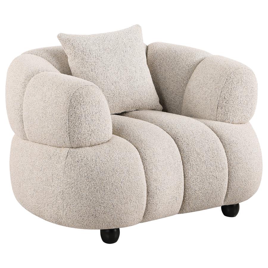 (image for) Whitney Contemporary Channel Tufted Woven Fabric Upholstered Accent Chair