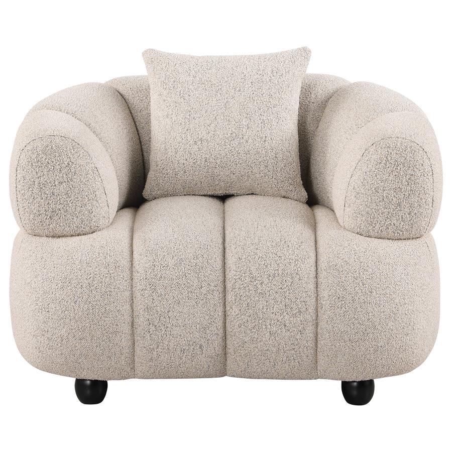 Whitney Contemporary Channel Tufted Woven Fabric Upholstered Accent Chair