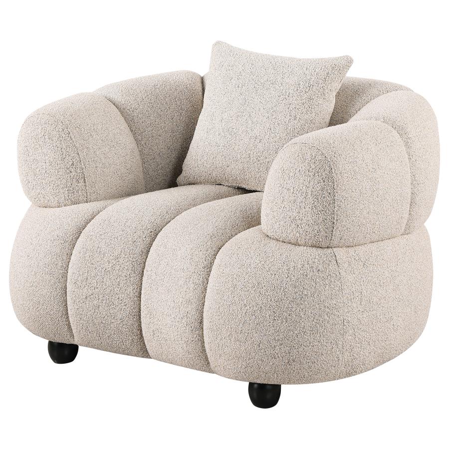 Whitney Contemporary Channel Tufted Woven Fabric Upholstered Accent Chair