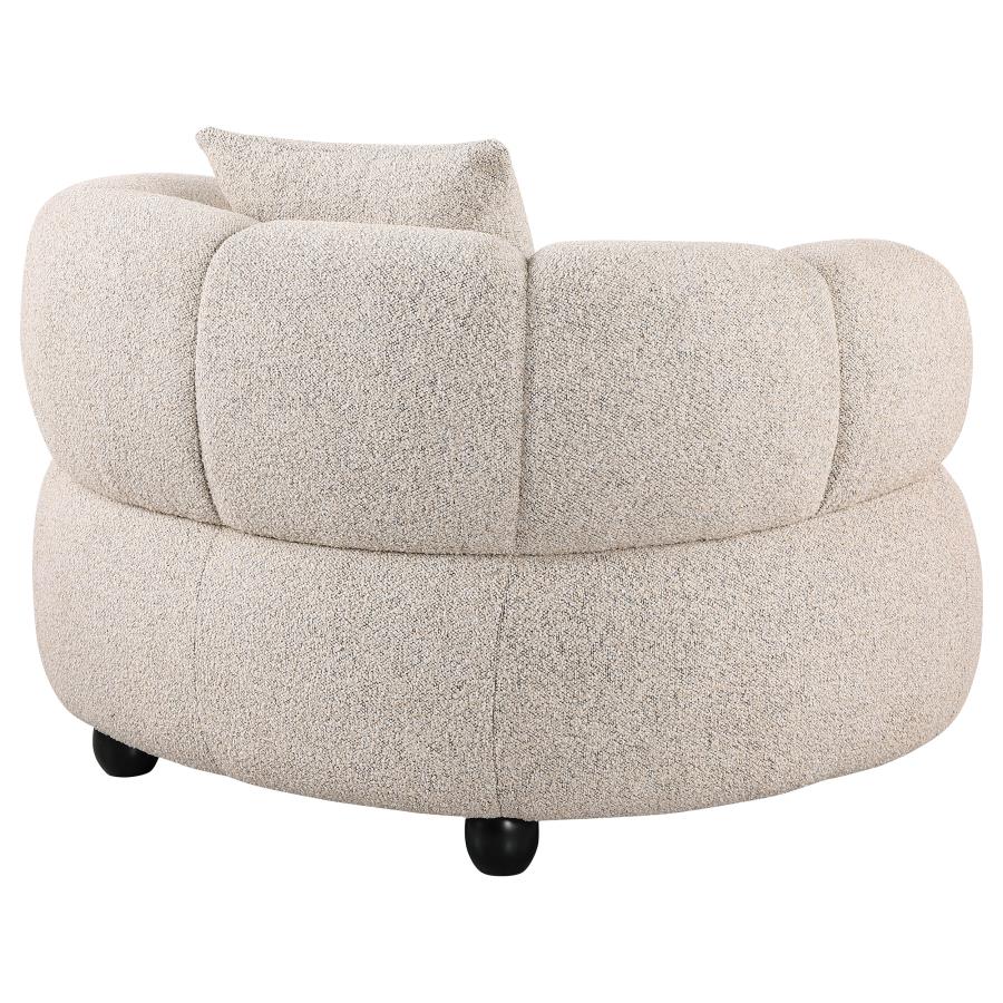 Whitney Contemporary Channel Tufted Woven Fabric Upholstered Accent Chair