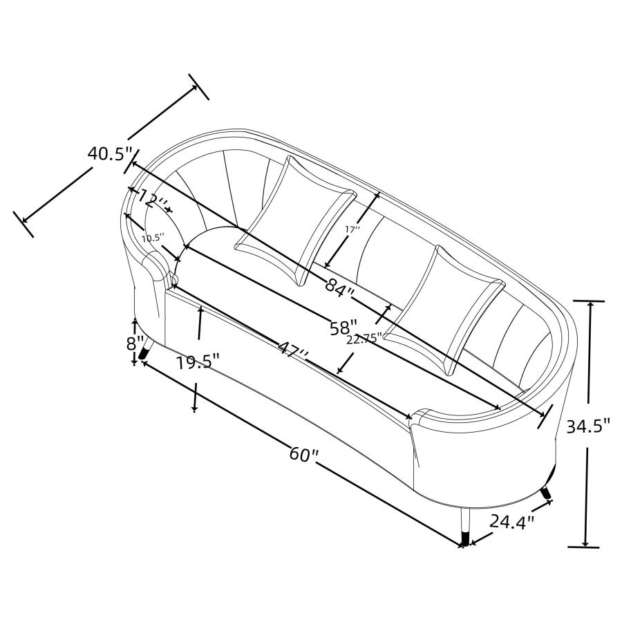 Modal Additional Images for Ellorie 2-piece Upholstered Curved Sofa Set Beige