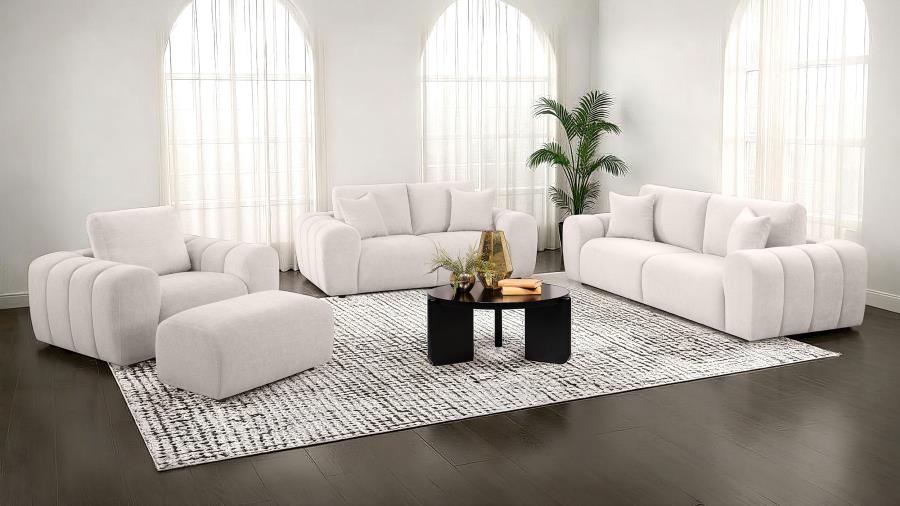 Modal Additional Images for Burnett Chenille Upholstered Wide Arm Sofa Ivory