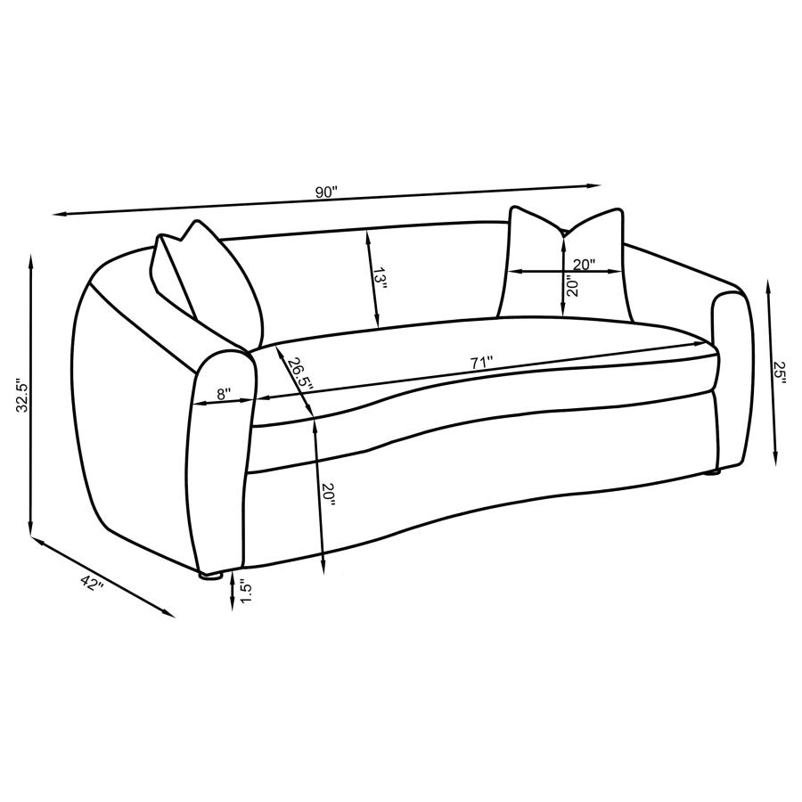 Modal Additional Images for Isabella Fabric Upholstered Sofa Sand