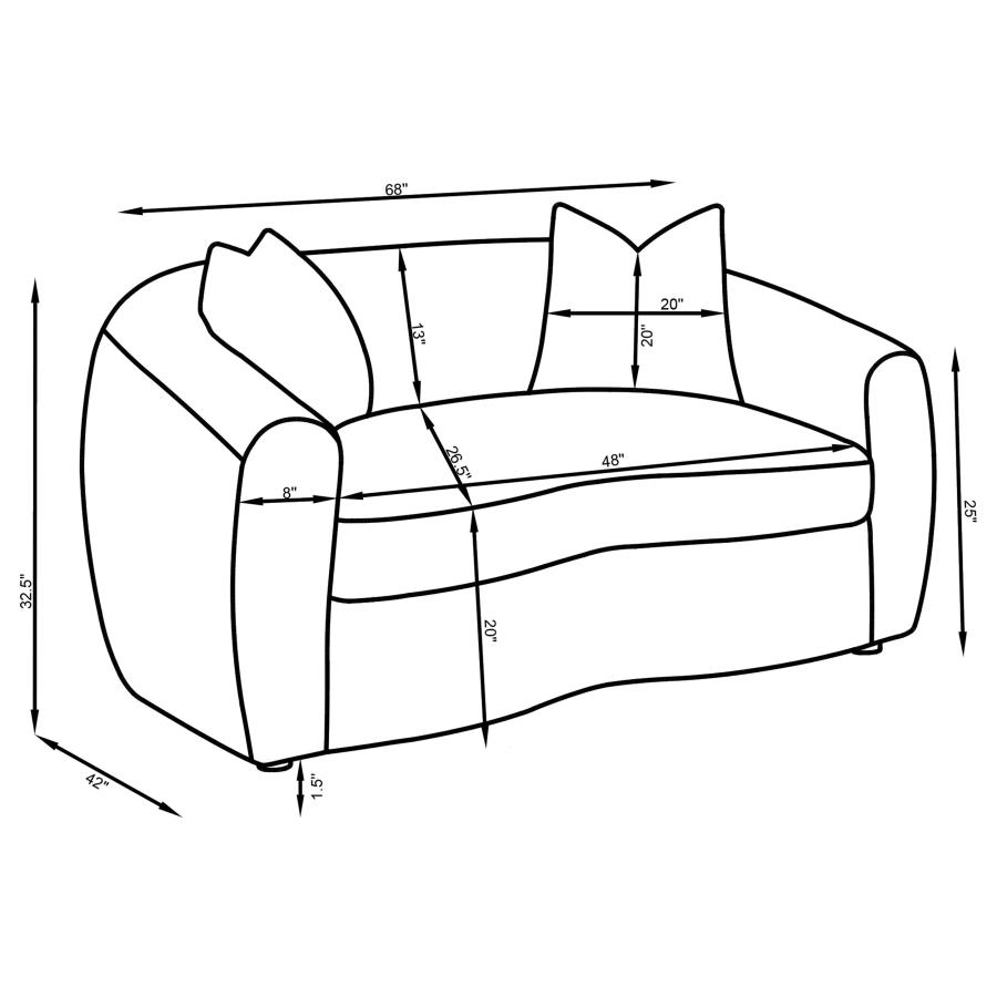 Modal Additional Images for Isabella Fabric Upholstered Loveseat Sand