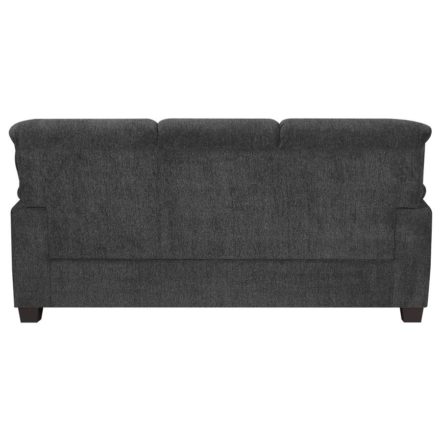 Clementine 3-piece Upholstered Padded Arm Sofa Set Grey