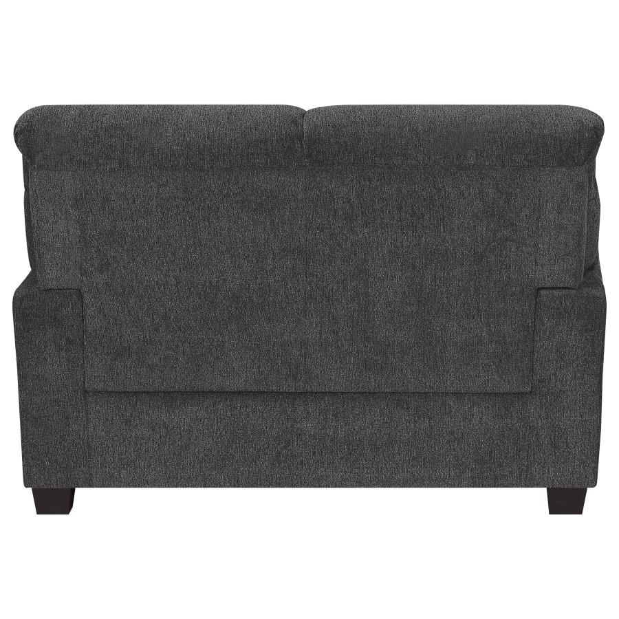 Clementine 3-piece Upholstered Padded Arm Sofa Set Grey