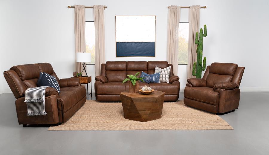 Modal Additional Images for Ellington Upholstered Padded Arm Loveseat Dark Brown