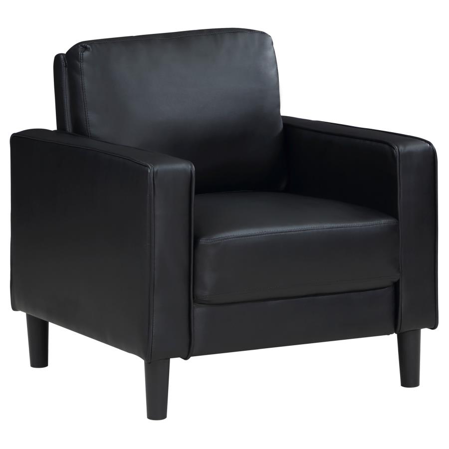 Ruth Upholstered Track Arm Accent Chair Black (image for) Ruth Upholstered Track Arm Accent Chair Black