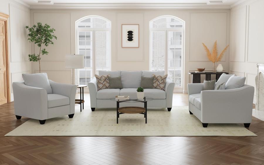 Salizar 3-piece Upholstered Flared Arm Sofa Set Sand (image for) Salizar 3-piece Upholstered Flared Arm Sofa Set Sand