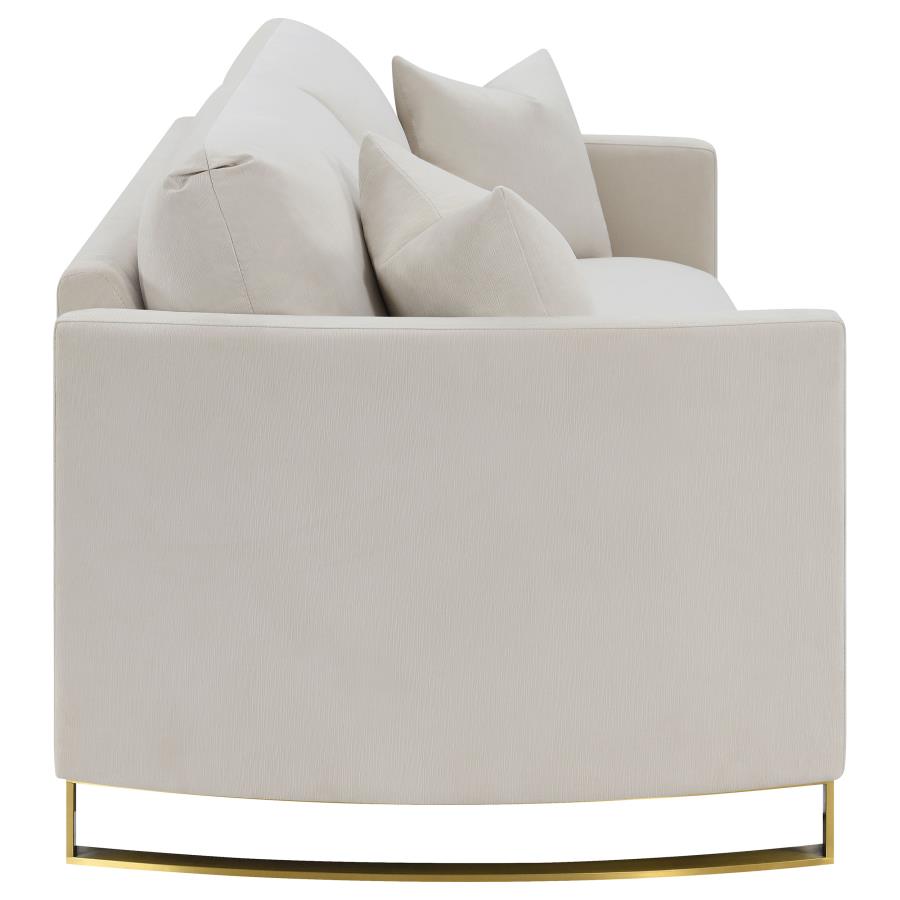 Corliss Upholstered Curved Track Arm Sofa Beige