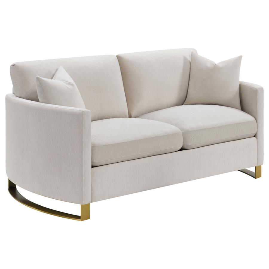 (image for) Corliss Upholstered Curved Track Arm Loveseat Beige