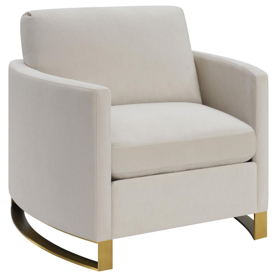 Corliss Upholstered Arched Arm Accent Chair Beige (image for) Corliss Upholstered Arched Arm Accent Chair Beige