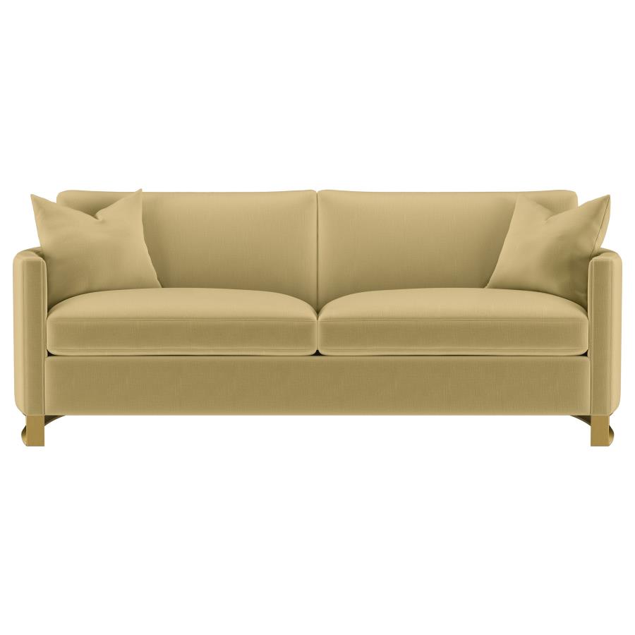 Corliss 3-piece Velvet Upholstered Sofa Set Camel